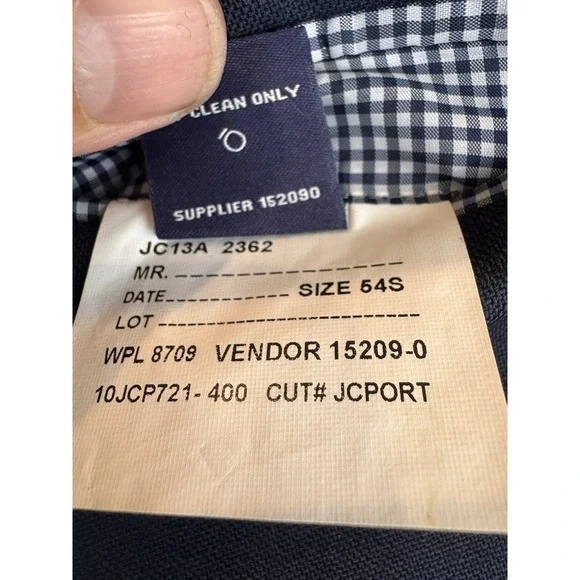 Stafford 54S Short Navy Blue 100% Wool Gold Button Mens Blazer Sport Coat Jacket - Picture 6 of 8